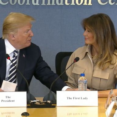 President Trump and the first lady attended a hurricane briefing.