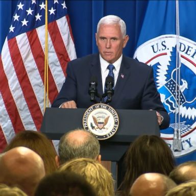 "These threats against ICE officers and their families must stop and they must stop now," Vice President Mike Pence said at ICE headquarters today.