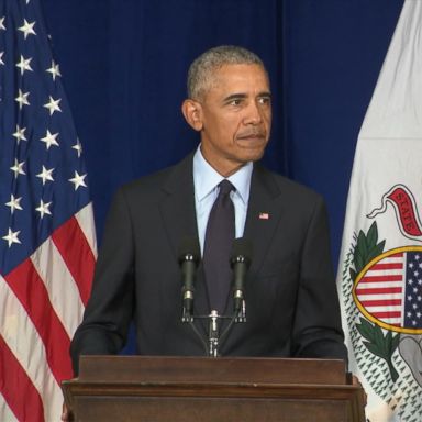 President Barack Obama spoke at an awards ceremony in Illinois. 