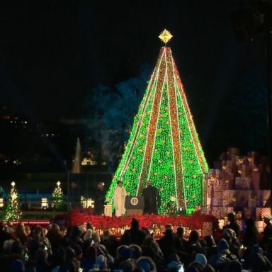 First lady Melania Trump was honored with switching on the lights.