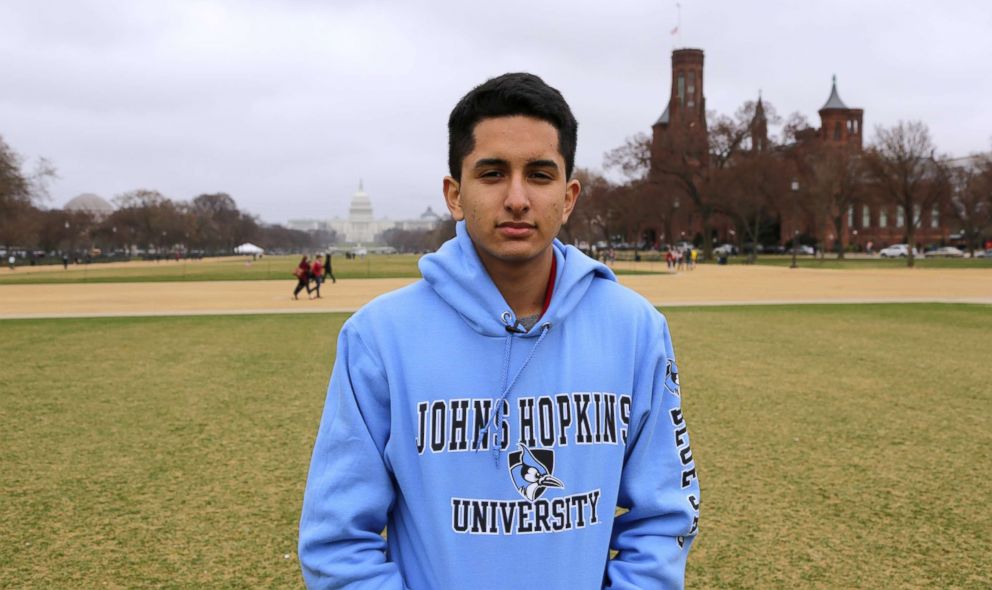 PHOTO: Eliott Flores during a college visit trip to the D.C. area. His life hangs in the balance as Congress works on legislation to protect the Dreamers. Flores will turn 18 just weeks before the 2018 midterm elections, but will not be able vote.

