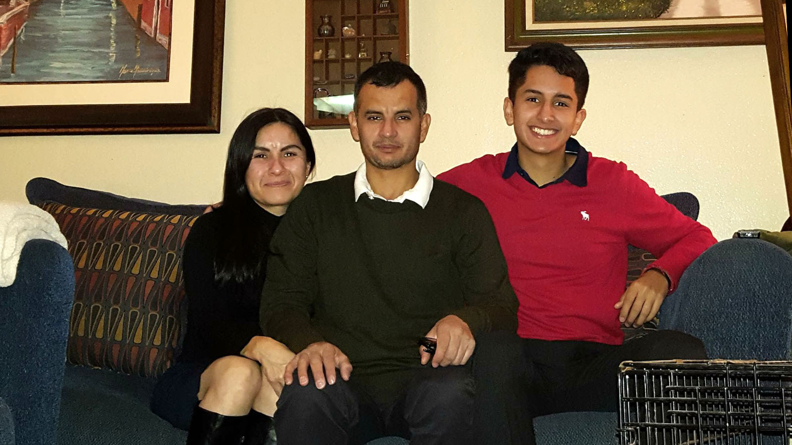 PHOTO: Eliott Flores with his father, Noel Flores, and his mother, Mayra Medrano over the holidays last year.