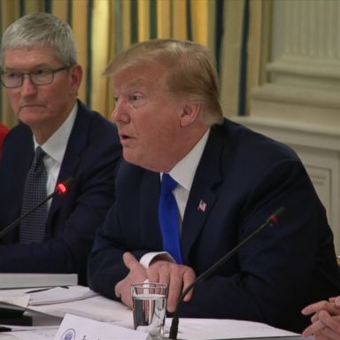 VIDEO: One day after President Donald Trump slipped up and called Apple CEO Tim Cook "Tim Apple," the tech executive had a bit of fun at the president's expense.