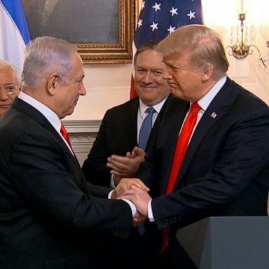 "This is truly an historic day," Israeli Prime Minister Benjamin Netanyahu said alongside President Trump during a signing ceremony at the White House.