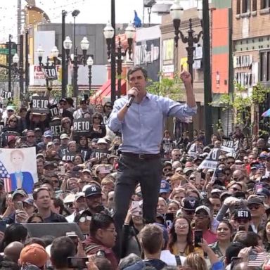 The former Texas congressman greeted supporters Saturday morning in El Paso - the first of three campaign stops in his home state.