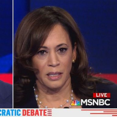 PHOTO: Biden, Harris spar over desegregation at Democratic debate