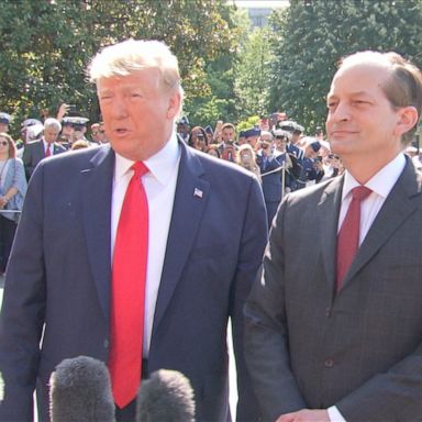 The president called Labor Secretary Alex Acosta's departure "very sad."