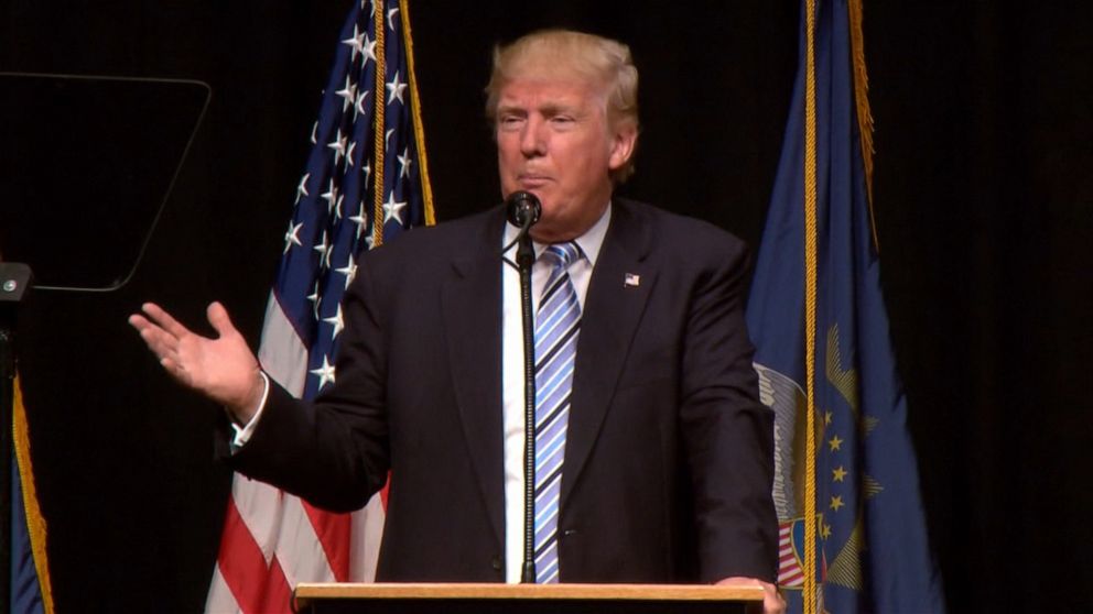 PHOTO: Donald Trump unveiled his energy platform at an address in Bismarck, North Dakota, on May 26, 2016.