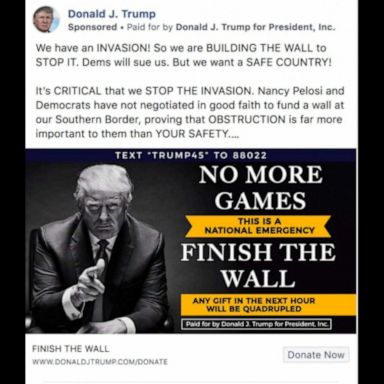 President Donald Trump's reelection team is defending the campaign posting thousands of Facebook ads since March about immigration that feature the word "invasion."