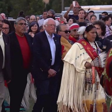 VIDEO: Bernie Sanders marches with Comanche Nation members