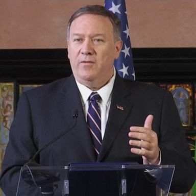 PHOTO: Secretary of State Mike Pompeo said at a press conference in Rome that he "was on the phone call" with President Trump and Ukraine's president.