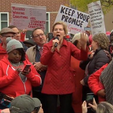 Elizabeth Warren joins Chicago teachers' strike