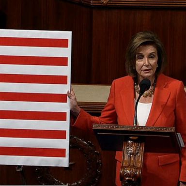 PHOTO: VIDEO: Nancy Pelosi delivers remarks at House impeachment debate