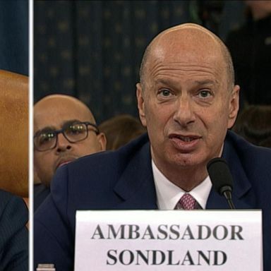 PHOTO: VIDEO: Sondland addressed hold in aid at briefing with Vice President Pence