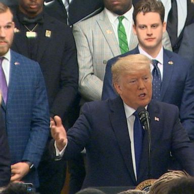 VIDEO: Trump honor LSU football team, jokes about impeachment