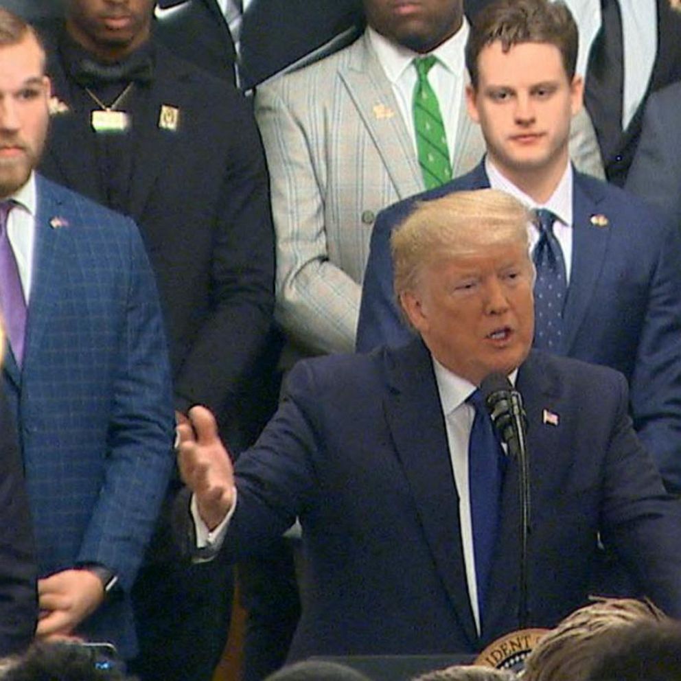 Trump Hits Back At Senate Impeachment Trial During White House Ceremony Honoring Lsu Champs Abc News