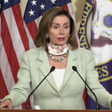 "I don't think there's anyone who would say at this time that tens of thousands of people should come together for a political event,” House Speaker Nancy Pelosi said during a press conference.