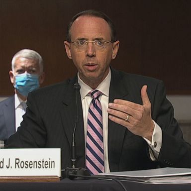 PHOTO: Former Deputy Attorney General Rod Rosenstein faced a grilling from Senate Republicans Wednesday over new revelations regarding the Russia probe’s origins that have drawn significant political scrutiny in recent months.