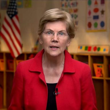 Elizabeth Warren addresses viewers at 2020 DNC