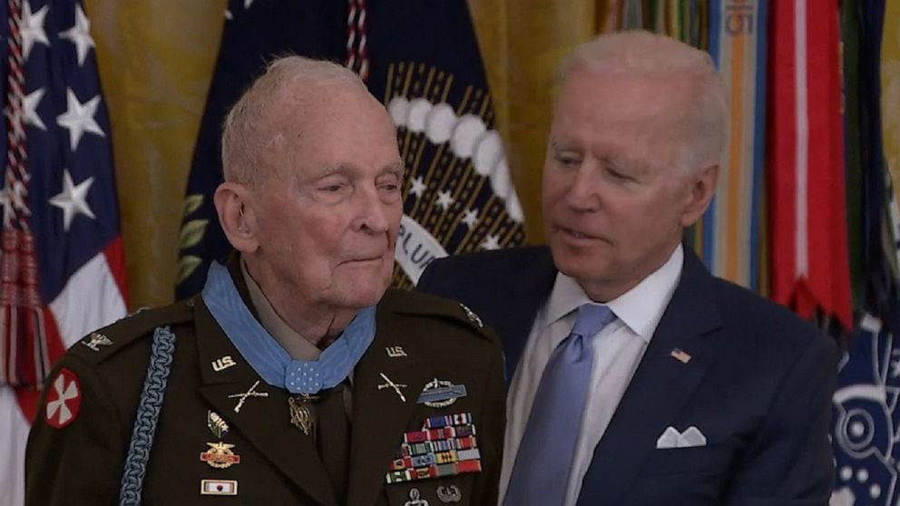 Biden awards 1st Medal of Honor as president Video ABC News