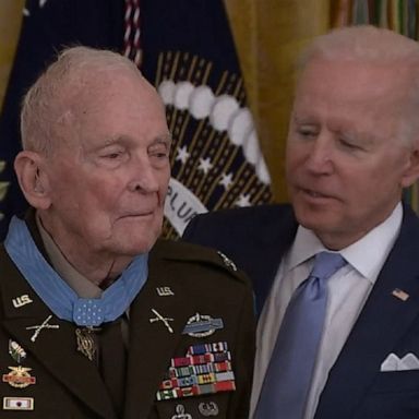 Biden awarded the distinction to retired Army Col. Ralph Puckett Jr. for showing "extraordinary heroism and selflessness" in the Korean War more than 70 years ago. 