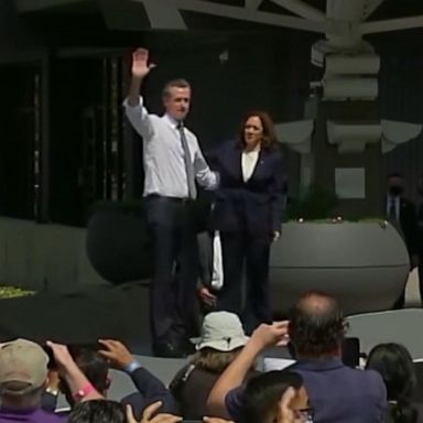 Vice President Kamala Harris rallied for California Gov. Gavin Newsom in the Bay Area on Wednesday ahead of Tuesday's recall election.