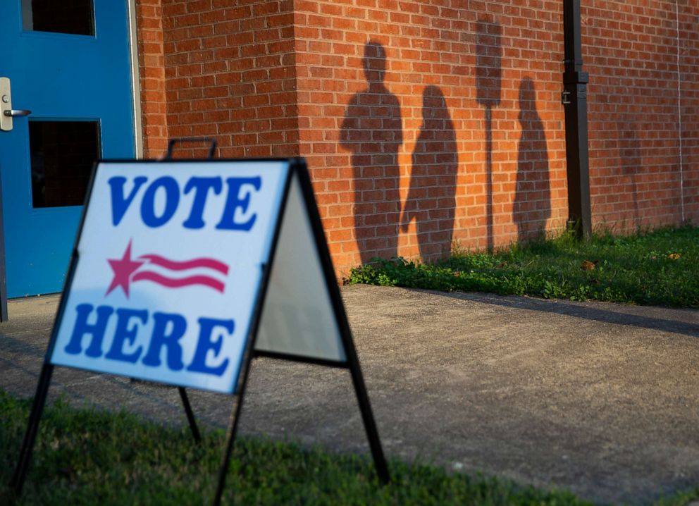 PHOTO: Voters wait outside the Lee Hill polling location on Election Day in Spotsylvania, Va., Nov. 3, 2020.