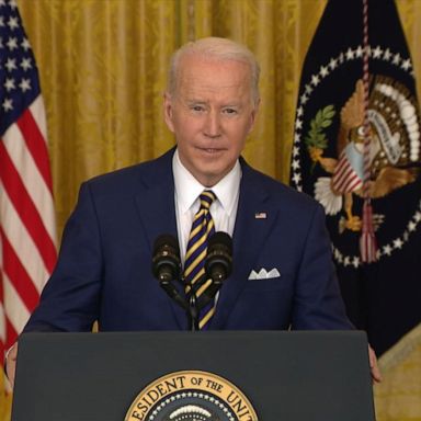 President Joe Biden held a rare solo news conference Wednesday, recounting his handling of the COVID-19 pandemic, the economy and the legislative agenda.