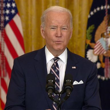 President Joe Biden announced sanctions in response to Vladmir Putin's recent recognition of two separatist regions in east Ukraine.