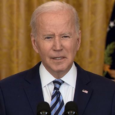 President Joe Biden said the administration is imposing sanctions on four more major banks, meaning "every asset they have in America will be frozen."