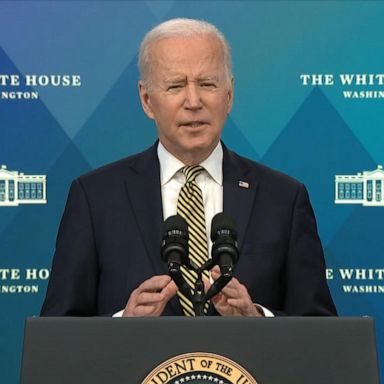 PHOTO: Speaking hours after Ukrainian President Zelenskyy called on him to be a "leader for peace," President Joe Biden detailed how the U.S. is providing aid to Ukraine.