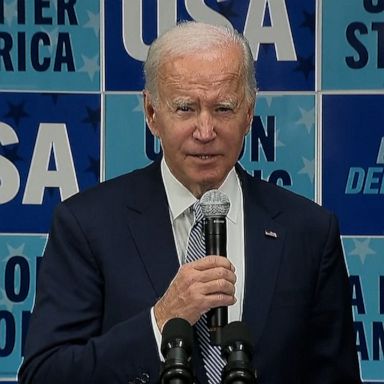 President Joe Biden visited the Democratic Party's Washington headquarters Monday to talk to volunteers before the midterm elections.