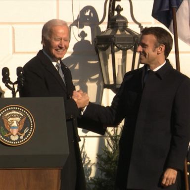 VIDEO: 'France and the United States are facing down Vladimir Putin': Biden