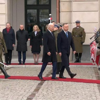 President Joe Biden traveled to Warsaw, Poland, on Tuesday ahead of the anniversary of Russia’s invasion of Ukraine. 