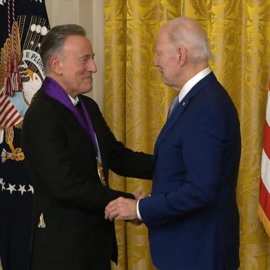 President Joe Biden teased a 2024 run during a White House awards ceremony, telling Bruce Springsteen: "Some people are born to run."