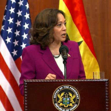 Vice President Kamala Harris met with Ghana's president and said she raised the issue of human rights in their bilateral discussions. 