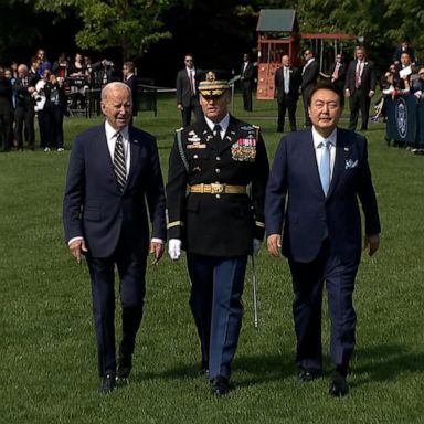 VIDEO: Biden welcomes South Korean President Yoon Suk Yeol to White House