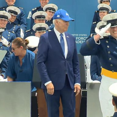 Biden, who delivered the commencement address and proceeded to shake hands with graduates, fell near the podium and was quickly assisted by those around him in returning to his feet.