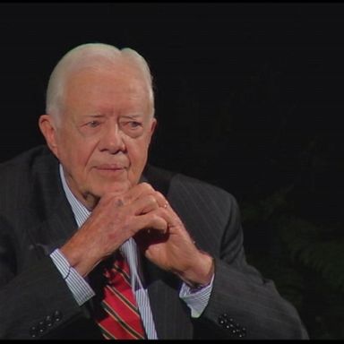 PHOTO: Carter was interviewed by presidential historian Mark Updegrove on Feb. 15, 2011.