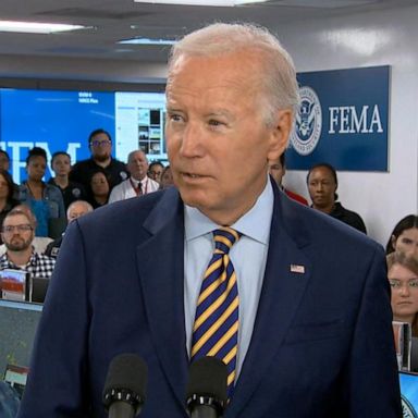 VIDEO: Biden visits the FEMA office following Hurricane Idalia