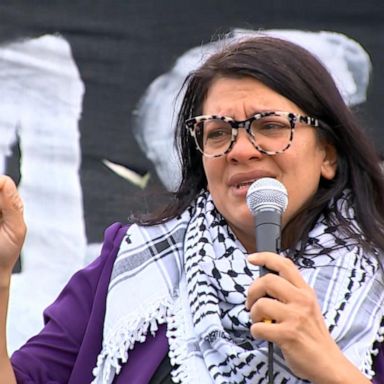 PHOTO: Democratic Rep. Rashida Tlaib, D-Mich., said that Israel is to blame for the hospital explosion in Gaza despite Israel denying fault.