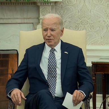 VIDEO: Biden meets with congressional leaders on Ukraine aid bill