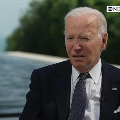 President Joe Biden sat down for an exclusive interview with ABC News anchor David Muir at the Normandy American Cemetery in France on the 80th anniversary of D-Day.