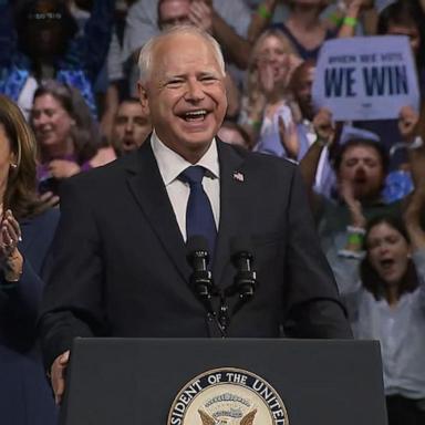 VIDEO: Gov. Walz speaks at campaign rally after being announced as Harris' VP pick