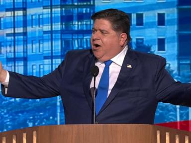 WATCH:  Pritzker hits at Trump for being 'rich' in 'stupidity' at the DNC