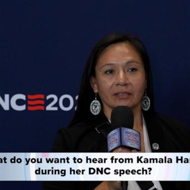 ABC News asked DNC attendees about what they want to hear from Kamala Harris' speech.