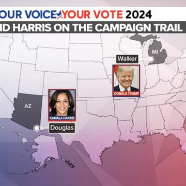 VIDEO: Harris, Trump visit battleground states as polls show close race