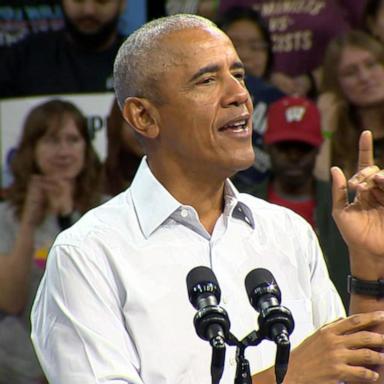 VIDEO: Obama warns of 'older, loonier' Trump during Wisconsin rally