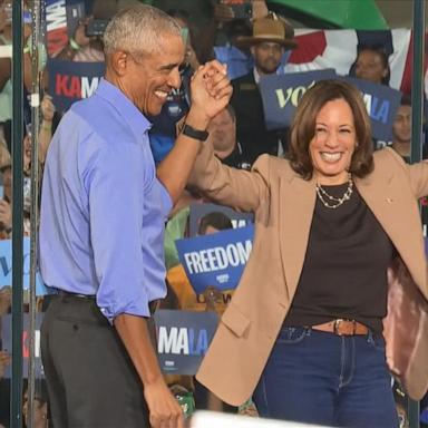 Barack Obama and Kamala Harris campaign together for first time at Georgia rally