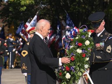 WATCH:  Biden, Harris lay wreath at Tomb of the Unknown Soldier on Veterans Day